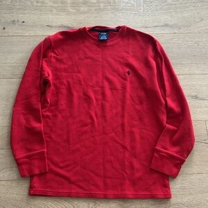 Polo Ralph Lauren Sleepwear Shirt Size L  Red Long Sleeve Crew Waffle